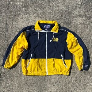 Vintage 90s Logo Athletic Michigan Wolverines Zip Up Windbreaker Jacket Size XL